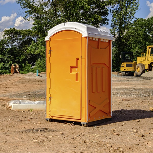 how often are the portable restrooms cleaned and serviced during a rental period in Reno County Kansas